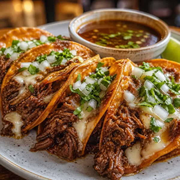 Birria Beef Crunch Tacos